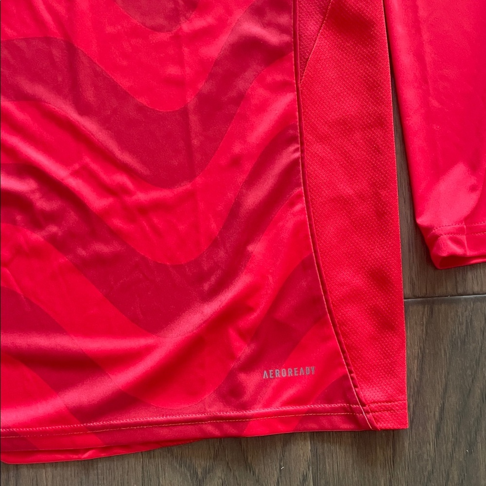 Adidas Men's Bright Red Long Sleeve Jersey - Picture 3 of 3